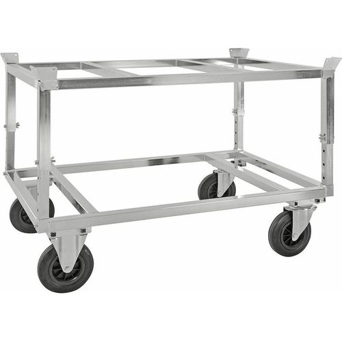 Paletten-Fahrgestell, höhenverst. 1244 x 844 x 705 mm, 800 kg verzinkt