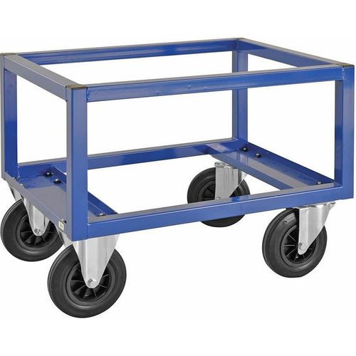 Paletten-Fahrgestell, hoch, 800 x 600 x 650 mm, 800 kg - blau