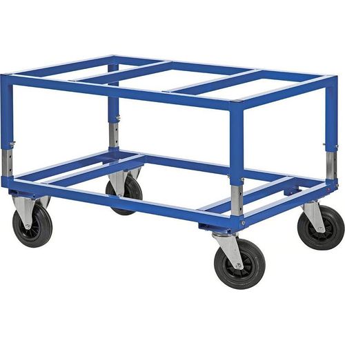 Paletten-Fahrgestell, höhenverst., 1.200 x 800 x 655 mm, 800 kg - blau