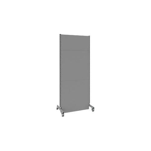 Schäfer Shop Select Schallschutz Stellwand, mobil, Grundfeld, mit 2 Füßen & Doppelrollen, B 1000 x T 740 x H 2500 mm, staubgrau RAL 7037