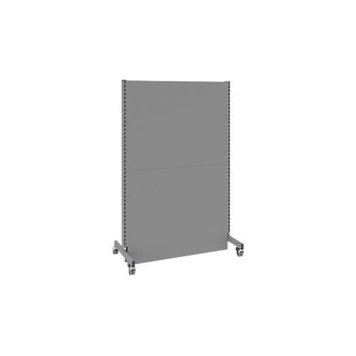 Schäfer Shop Select Schallschutz Stellwand, mobil, Grundfeld, mit 2 Füßen & Doppelrollen, B 1250 x T 740 x H 2000 mm, staubgrau RAL 7037