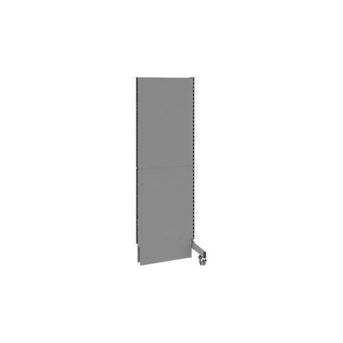Schäfer Shop Select Schallschutz Stellwand, mobil, Anbaufeld, mit 1 Stütze & 1 Fuß mit Doppelrollen, B 625 x T 740 x H 2000 mm, staubgrau RAL 7037