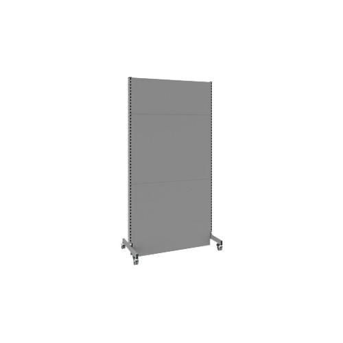 Schäfer Shop Select Schallschutz Stellwand, mobil, Grundfeld, mit 2 Füßen & Doppelrollen, B 1250 x T 740 x H 2500 mm, staubgrau RAL 7037