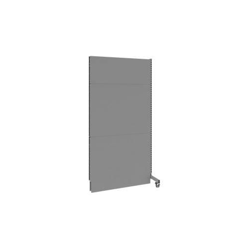 Schäfer Shop Select Schallschutz Stellwand, mobil, Anbaufeld, mit 1 Stütze & 1 Fuß mit Doppelrollen, B 1250 x T 740 x H 2500 mm, staubgrau RAL 7037