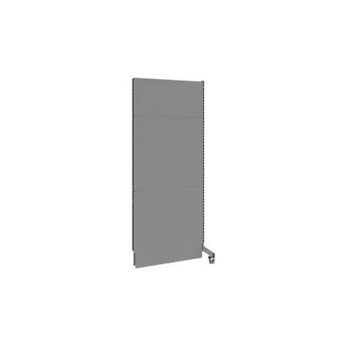 Schäfer Shop Select Schallschutz Stellwand, mobil, Anbaufeld, mit 1 Stütze & 1 Fuß mit Doppelrollen, B 1000 x T 740 x H 2500 mm, staubgrau RAL 7037