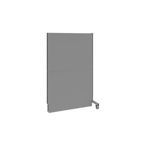 Schäfer Shop Select Schallschutz Stellwand, mobil, Anbaufeld, mit 1 Stütze & 1 Fuß mit Doppelrollen, B 1250 x T 740 x H 2000 mm, staubgrau RAL 7037