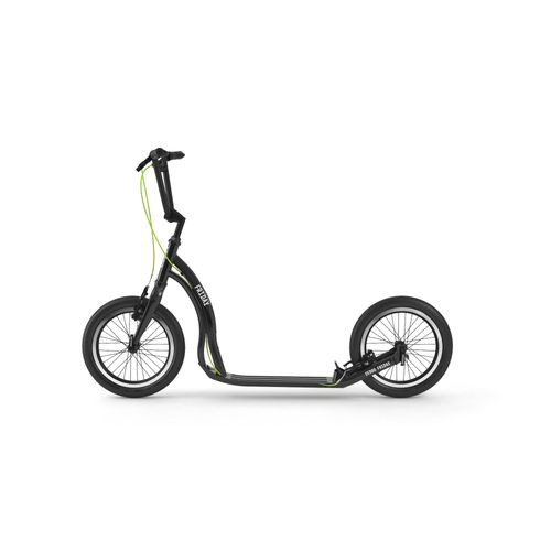 Yedoo Friday Alloy Roller Scooter Tretroller - für Erwachsene und Teenager, bis 150 kg, mit Luftreifen 16/16 und verstellbarem Lenker Schwarz