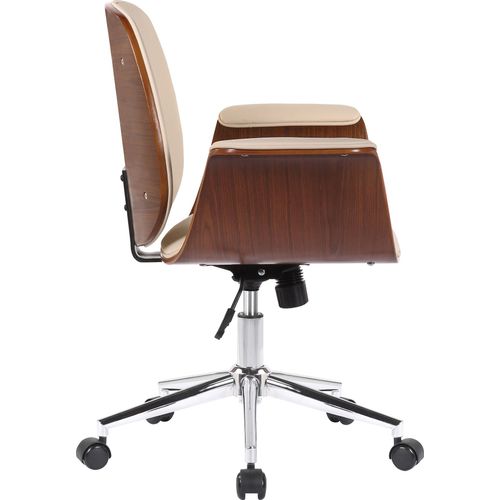 Bürostuhl HLO-CP52 Kunstleder walnuss/creme