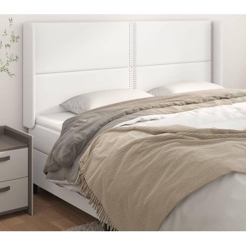 vidaXL Kopfteil mit Ohren Weiß 163x16x118/128 cm Kunstleder