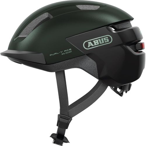 ABUS Fahrradhelm PURL-Y ACE mit LED-Licht – geeignet Fahrten auf E-Bike und S-Pedelec – trendiger NTA-Schutzhelm für Erwachsene und Jugendliche – Grün, Größe S (51-55 cm)