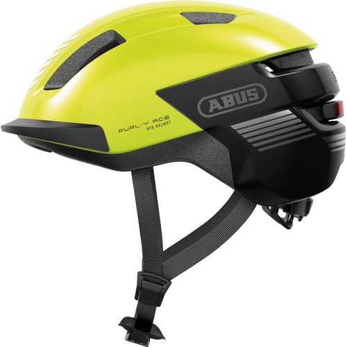 ABUS Fahrradhelm PURL-Y ACE mit LED-Licht – geeignet Fahrten auf E-Bike und S-Pedelec – trendiger NTA-Schutzhelm für Erwachsene und Jugendliche – Gelb, Größe L (57-61 cm)
