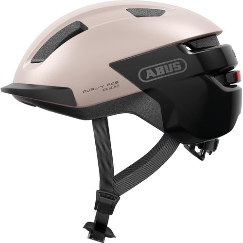 ABUS Fahrradhelm PURL-Y ACE mit LED-Licht – geeignet Fahrten auf E-Bike und S-Pedelec – trendiger NTA-Schutzhelm für Erwachsene und Jugendliche – Beige, Größe M (54-58 cm)