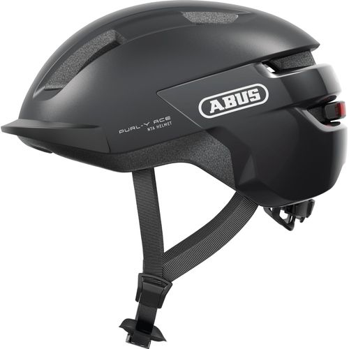 ABUS Fahrradhelm PURL-Y ACE mit LED-Licht – geeignet Fahrten auf E-Bike und S-Pedelec – trendiger NTA-Schutzhelm für Erwachsene und Jugendliche – Dunkelgrau, Größe S (51-55 cm)