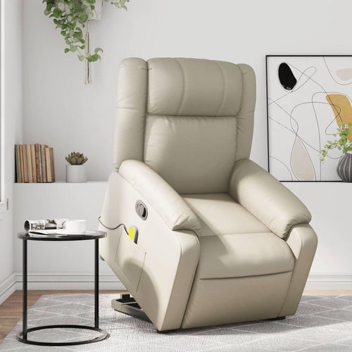 Massagesessel mit Aufstehhilfe Creme Kunstleder 3205158