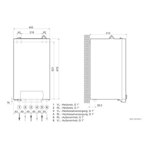 Brötje BLW Mono 8 Luft-Wasser Wärmepumpe Außeneinheit, 9,0kW bei A7/W35, R410A, 230V, ohne Heizstab 7764585