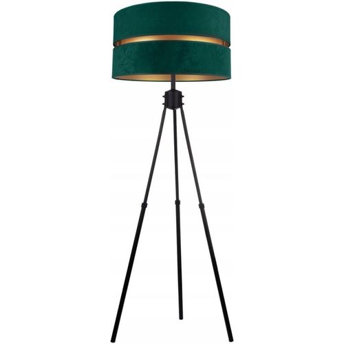 Stehlampe Wohnzimmer Dunkelgrün-Gold Stehleuchte Dreibeinstativ Standleuchte Design Modern E27 aus Serie N340 (N340-GG)