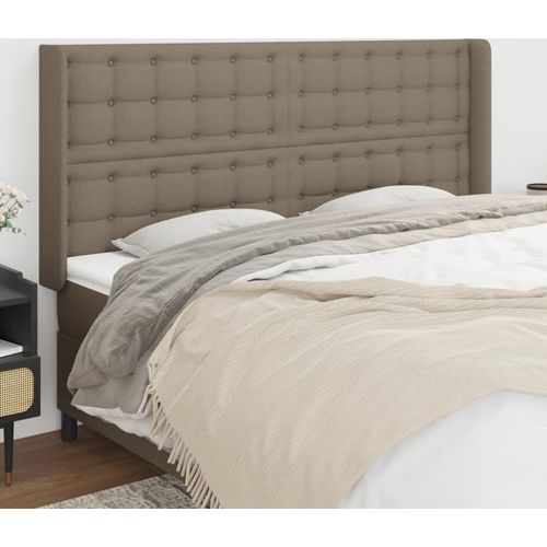 vidaXL Kopfteil mit Ohren Taupe 183x16x118/128 cm Stoff