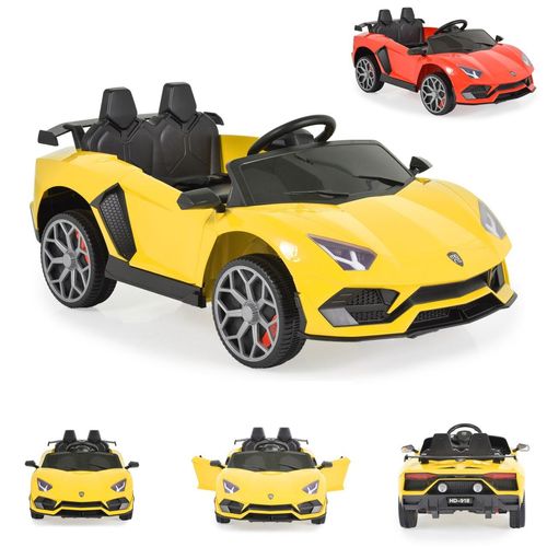 Moni Kinder Elektroauto Chiara Musik Fernbedienung zwei Motoren Kunststoffreifen gelb