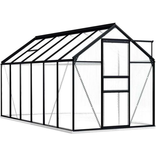 Gewächshaus mit Fundament Anthrazit Aluminium 7,03 m²