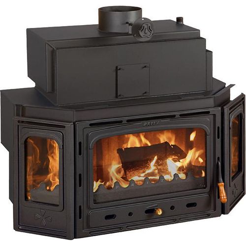 Kamineinsatz PRITY TC W28 | 33,3 kW (5,4 + 27,9) | Holzofen mit Wassertasche & Gusseisentür | Ø200 mm
