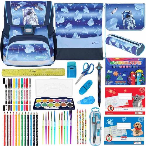 Herlitz Schulranzen Set Loop Plus Cosmic Explorer 20-teilig gefüllt