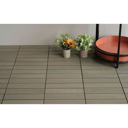 Ambia Garden Terrassenfliese , Grau , Holzwerkstoff , 30x2.4x30 cm , Bsci , rutschfest, UV-beständig , Gartenzubehör, Terrassen- & Balkonböden,
