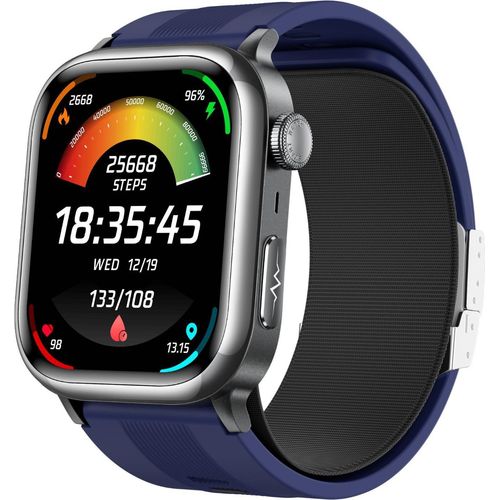 INF Smartwatch mit Blutdruckmessung, EKG & Bluetooth-Anruf, 2.06 Zoll Blau