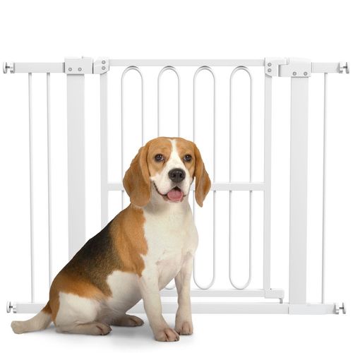 Türschutzgitter für Hunde 76-104 cm schließbar Treppengitter ohne Bohren Weiß