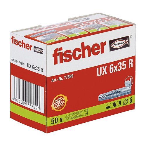 fischer Universaldübel UX, mit Rand, 6 x 35 mm, Packung à 50 Stk, ab 3 Stk
