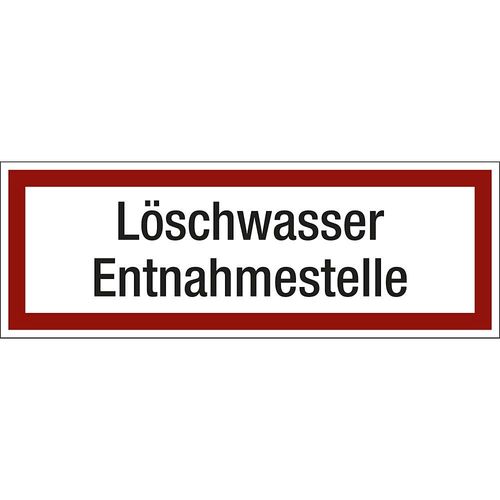 Brandschutzkennzeichen für die Feuerwehr, Löschwasser Entnahmestelle, VE 10 Stk, Folie, LxH 297 x 105 mm kaiserkraft