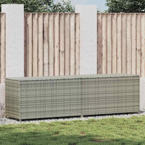 Gartenbox Poly Rattan 200x50x60 cm Grau