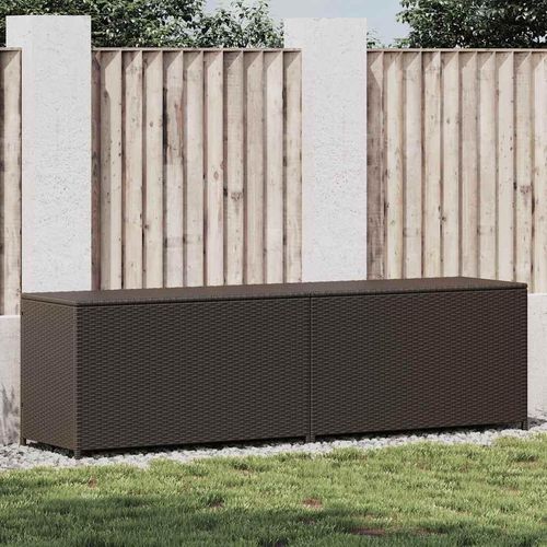 Gartenbox Poly Rattan 200x50x60 cm Braun