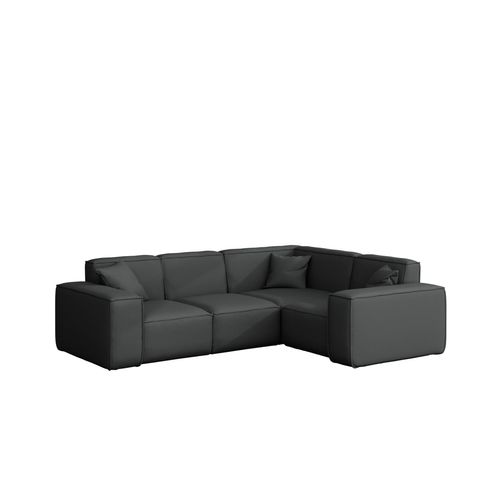 Garten Ecksofa SUMMER wetterfester Stoff NXL Anthrazit kurzer Schenkel Rechts
