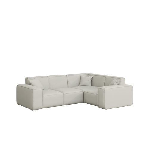 Garten Ecksofa SUMMER wetterfester Stoff NXL Altweiß kurzer Schenkel Rechts