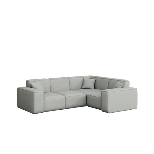 Garten Ecksofa SUMMER wetterfester Stoff NXL Hellgrau kurzer Schenkel Rechts