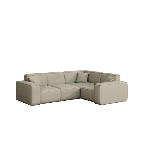 Garten Ecksofa SUMMER wetterfester Stoff NXL Toffee kurzer Schenkel Rechts