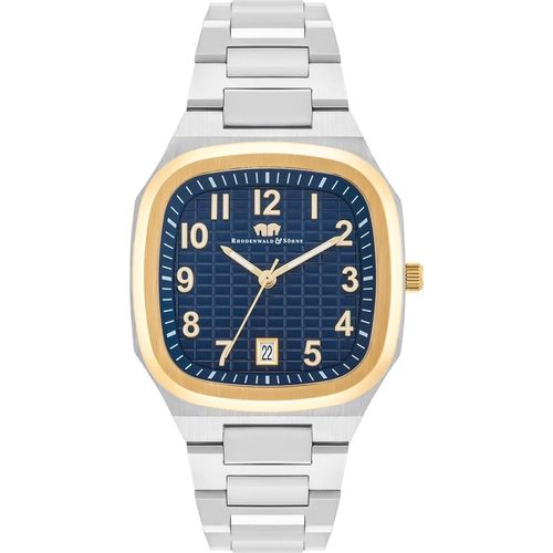 Herren Quarzuhr gelbgold/silber Edelstahl silber