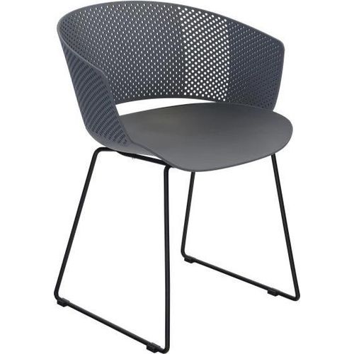 Gartenstuhl - Grau - 58,5x45,5x79 cm - PP & Stahl