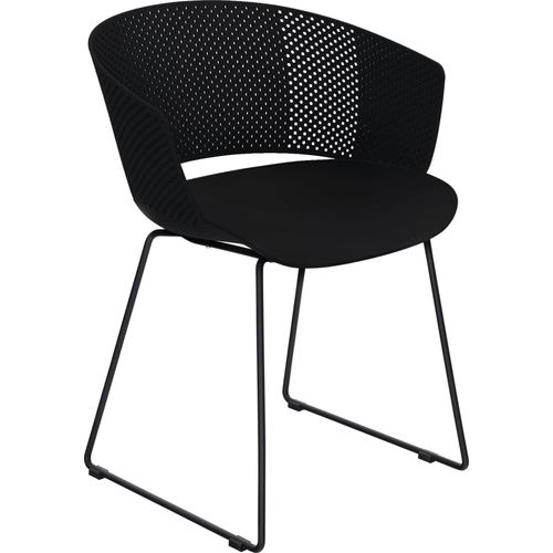 Gartenstuhl - Schwarz - 58,5 x 45,5 x 79 cm - PP & Stahl