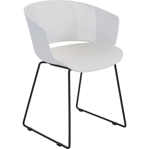 Gartenstuhl - Weiß - 58,5 x 45,5 x 79 cm - PP & Stahl