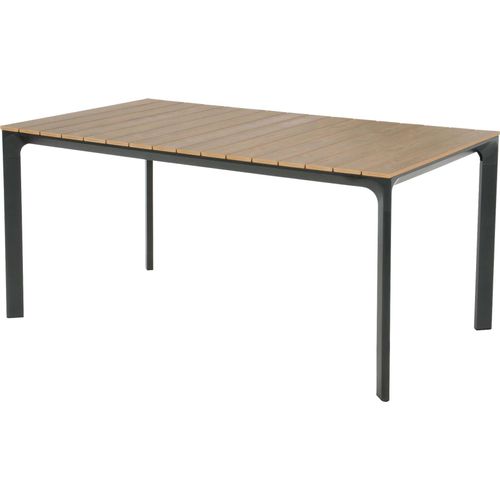 Gartentisch - 160x90cm - Aluminium & Polywood - Teakoptik