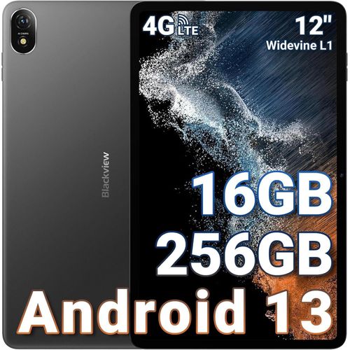 Tablet 12 Zoll [2024], 16GB RAM +256GB ROM(1TB TF), Android 13 Tablet, Helio G99 Octa-Core Gaming Tablet, 8800mAh Akku 33W, 2.4K Display, 16MP+8MP, 4G