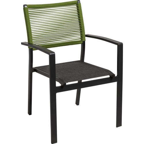 Stapelbarer Gartenstuhl - Seil & Aluminium - Grün - 57x62x87 cm