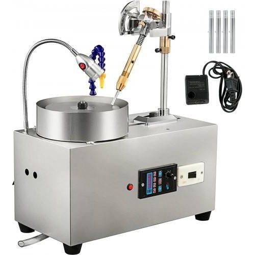 VEVOR Edelstein-Facettiermaschine, 6 Zoll, Schmuckpolierer, Steinpolierer, Edelstein-Schneidemaschine, Lapidar-Schleif- und Poliermaschine, Lapidar-Ausrüstung mit Wasserpumpe, mechanischer Griff für Edelstein-Jade-Steinschmuck