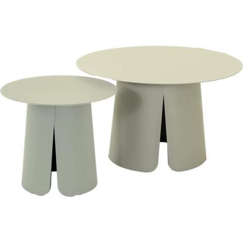 Beistelltisch - Creme - 2er-Set - Aluminium
