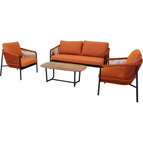Loungeset - Terra - Aluminium - Oranges Seil - 3-teilig