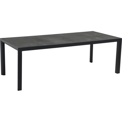 Tisch - 220x100x74cm - Aluminium - Anthrazit - Keramikstein