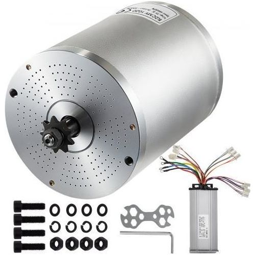 VEVOR 3000 W 72 V bürstenloser Motor, Elektrorollermotor mit 4900 U/min Hochgeschwindigkeitsregler für Minibike, Quad und Go-Kart