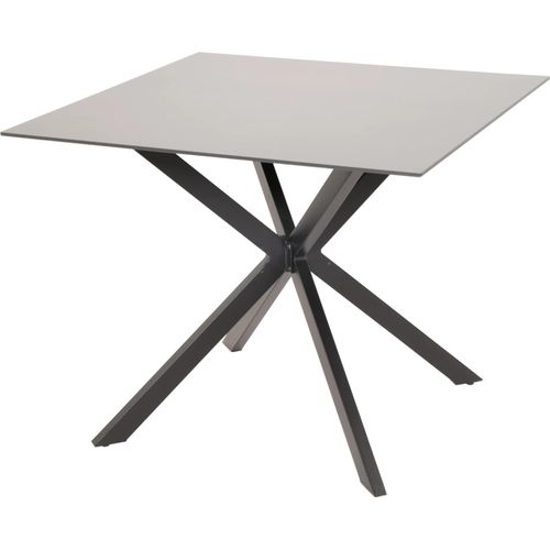 Tisch - 90x90 cm - Aluminium - Beschichtetes Glas
