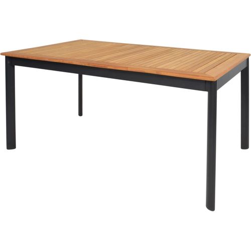 Tisch - 150x90x75,5 cm - Aluminium - Teakholzplatte